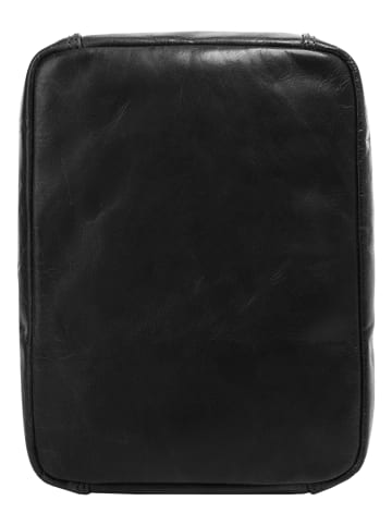 X-ZONE Kulturtasche echt Leder in schwarz