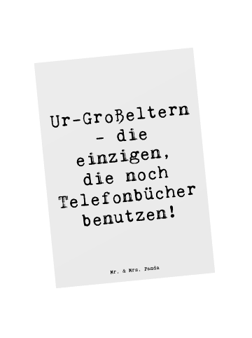 Mr. & Mrs. Panda Postkarte Ur-Großeltern Liebe mit Spruch in Weiß