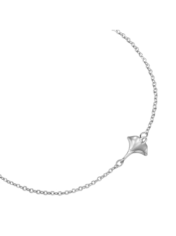 Lulu & Jane Armband Ginkgoblatt aus Messing mit Zirkonia in silber