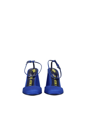 The Attico Blau Satin Plateau Sandalen