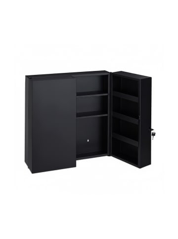 relaxdays Medizinschrank in Anthrazit - (B)53 x (H)53,5 x (T)19 cm