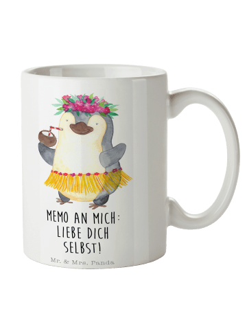 Mr. & Mrs. Panda Kaffeebecher Pinguin Kokosnuss mit Spruch in Weiß