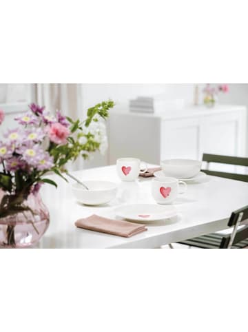 Villeroy & Boch 6er Set Frühstücksteller Sending Love With Love ø 21,2 cm weiß-rot in weiß-rot