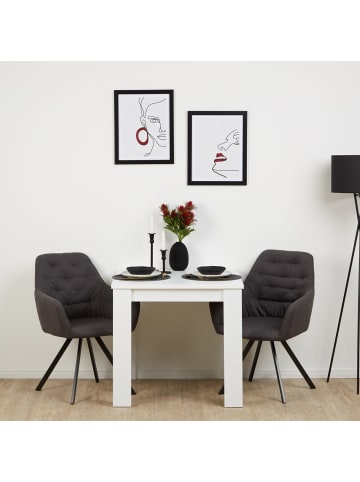 Homestyle4u Polsterstuhl mit Armlehne in Anthrazit
