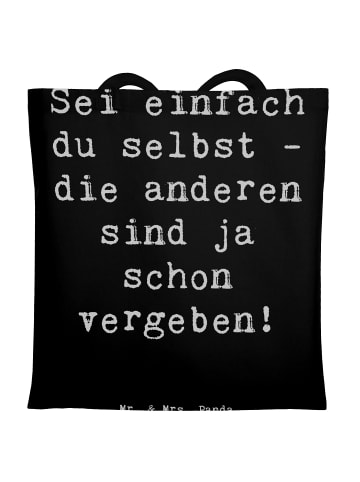 Mr. & Mrs. Panda Tragetasche Selbstakzeptanz Einzigartig mit Spruch in Schwarz