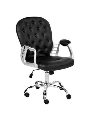 Beliani Bürostuhl in Schwarz/Silber - (W) 58 x (H) 93 x (L) 58 cm