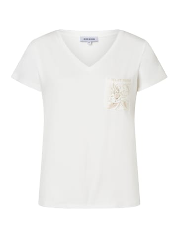More & More softes Kurzarmshirt, dezenter Print in offwhite