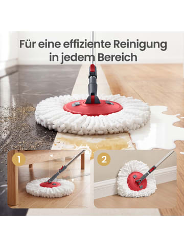SONGMICS Wischmopp-Set Clemax in Grau-Rot - (B)44 x (H)29 x (T)27.8 cm