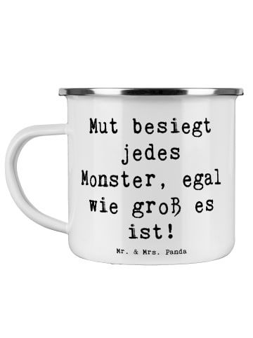 Mr. & Mrs. Panda Blechtasse Spruch Ängste vor Monstern besiegen ... in Weiß