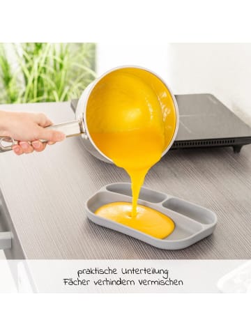 MiaMia Esslern-Teller aus rutschfestem Silikon - in grau