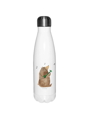 Mr. & Mrs. Panda Trinkflasche Bär Lied ohne Spruch in Weiß