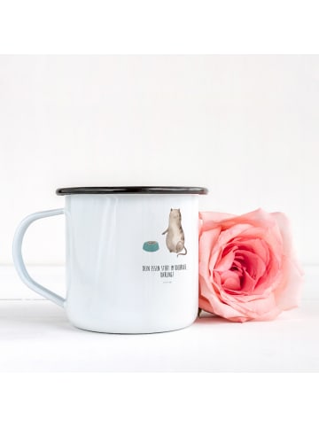 Mr. & Mrs. Panda Kaffeetasse Katze Fressen mit Spruch in Weiß