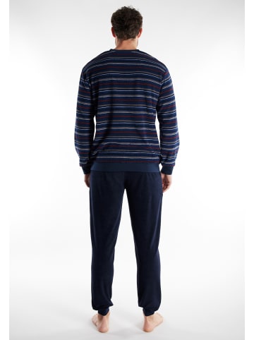Götzburg Pyjama Kos in blau-mittel-Ringel