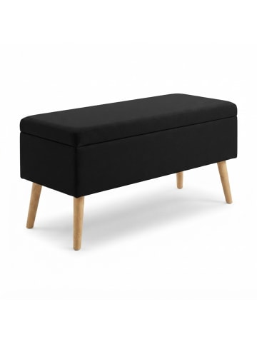 relaxdays Sitzbank in Schwarz  - (B)110 x (H)40 x (T)40 cm