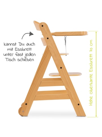 Hauck Hochstuhl Alpha Move - mit Essbrett und Rollen in braun