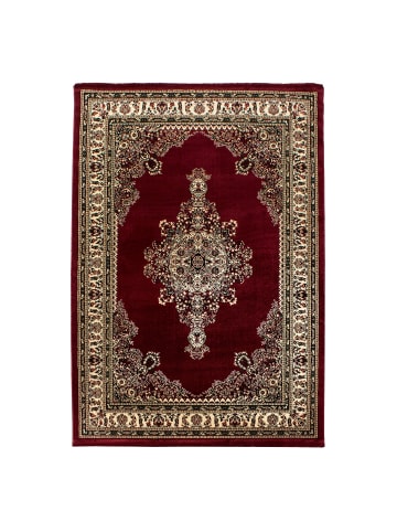 KADIMA DESIGN Teppich Orient Kurzflor Medaillon Polypropylen Wohnzimmer in Rot