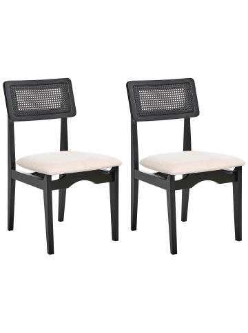 Beliani 2er-Set Esszimmerstuhl RUBONIA in Schwarz
