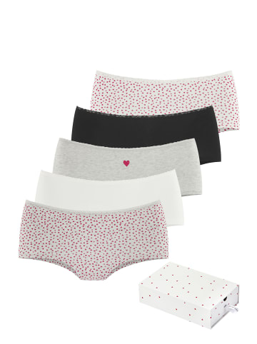 LASCANA Panty in creme, grau, schwarz, rot