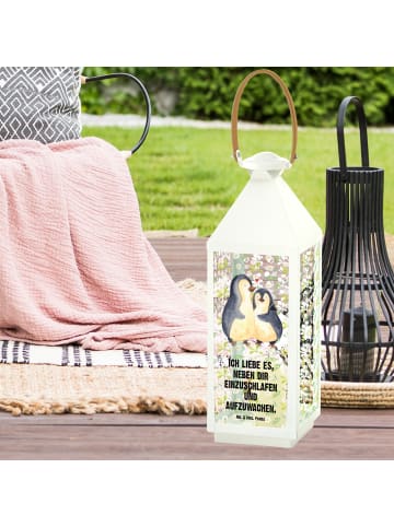 Mr. & Mrs. Panda Deko Laterne Pinguine Einschlafen mit Spruch in Transparent