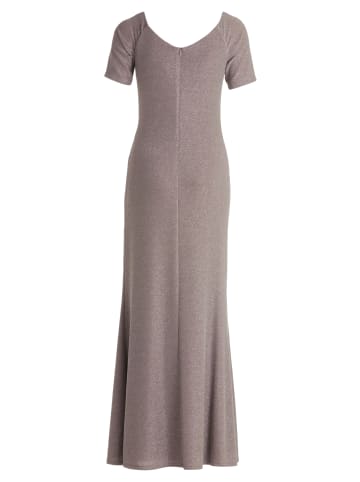Vera Mont Abendkleid im Glitzer-Look in Taupe/Silver