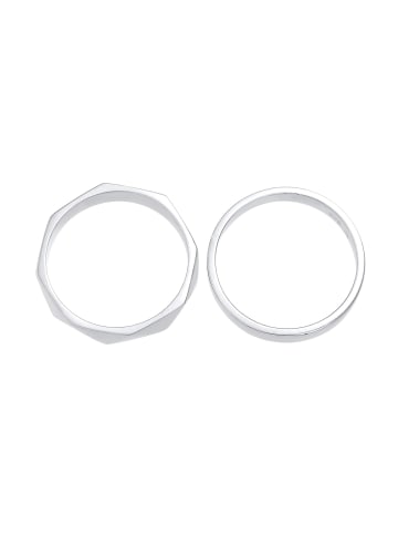 Elli Ring 925 Sterling Silber Ring Set, Geo in Silber