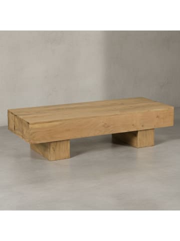 KADIMA DESIGN Couchtisch Massivholz, 120 cm, Landhaus, handgefertigt in Beige