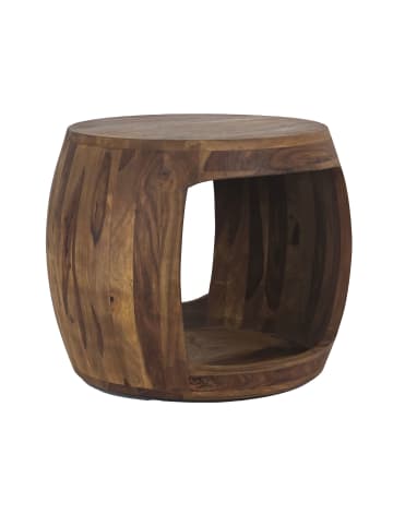 FineBuy Beistelltisch in Braun / Sheesham / 50x50x40