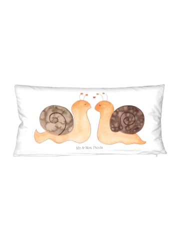 Mr. & Mrs. Panda Sofakissen Schnecken Liebe ohne Spruch in Weiß