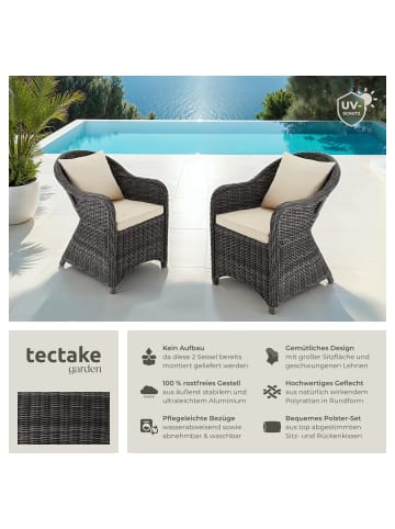 tectake 2er Set Aluminium Rattansessel
