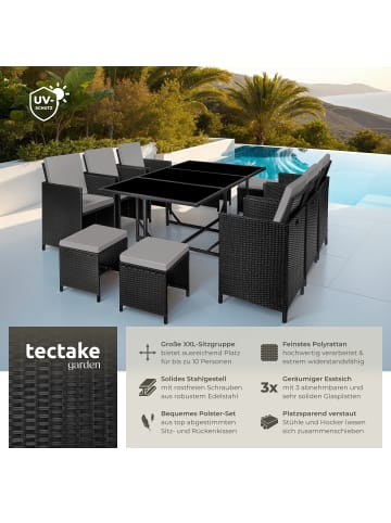 tectake Rattan-Gartenlounge für 6 bis 10 Personen, Inkl. Schutzhülle