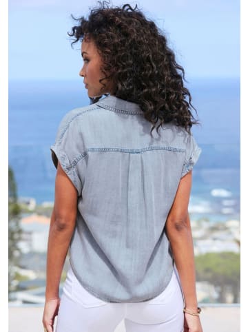 Vivance by Lascana Kurzarmbluse in blue washed