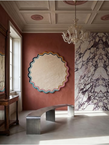 KADIMA DESIGN Wollteppich Kurzflor WINCH Bordüre Abstrakt Handgetuftet Naturfaser in Multi