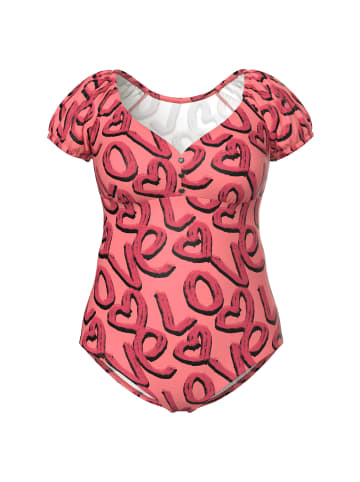 Ulla Popken Badeanzug in koralle