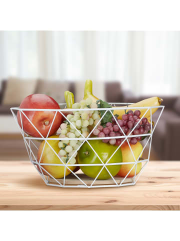 Obstkorb in Weiß - (B)28 x (H)14,5 x (T)28 cm
