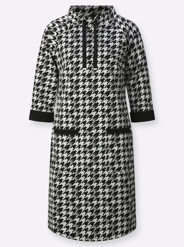 WITT WEIDEN Jersey-Kleid in ecru-schwarz-gemustert
