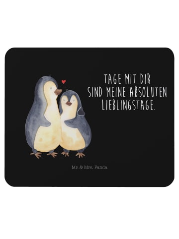 Mr. & Mrs. Panda Mousepad Pinguin umarmen mit Spruch in Schwarz