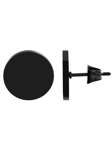 Adeliás Unisex Ohrringe – Ohrstecker aus Edelstahl in schwarz