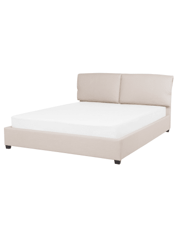 Beliani Doppelbett BELFORT in Beige/Braun - (W) 171 x (H) 100 x (L) 212 cm