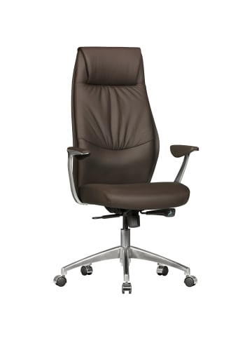 KADIMA DESIGN Chefsessel Echtleder | 3-Stufen Synchronmechanik, 120kg, 8h Nutzung in Braun