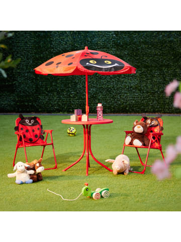 relaxdays Camping Kindersitzgruppe "Marienkäfer" in Rot