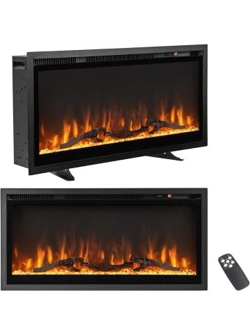 COSTWAY 36" Elektrokamin 750W/1500W in Schwarz