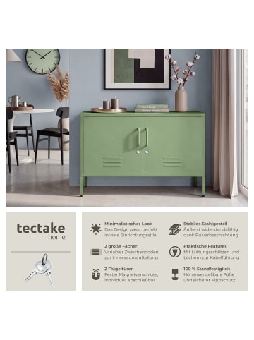 tectake Sideboard mit 2 Türen, Magnetverschluss, verstellbarer Boden
