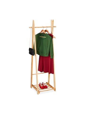relaxdays Kleiderständer in Natur - (B)62 x (H)153 x (T)45 cm