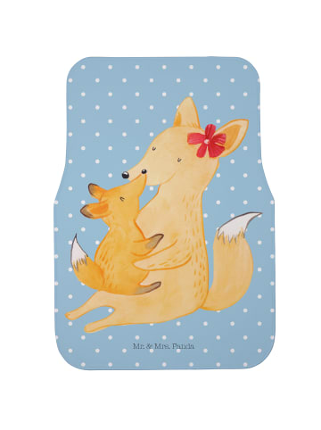 Mr. & Mrs. Panda Fußmatte Auto Fuchs Mama ohne Spruch in Blau Pastell