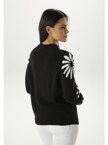 Aniston SELECTED Strickpullover in schwarz-weiß