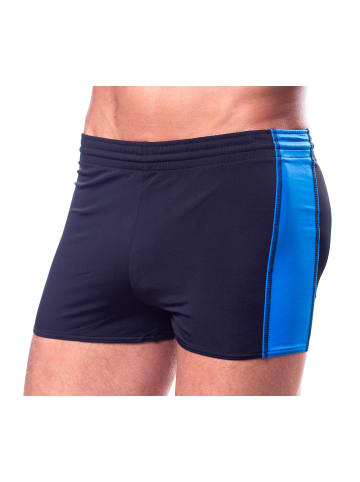 Aquarti Aquarti Herren Badehose mit Kordelzug Gummibund in schwarz/blau
