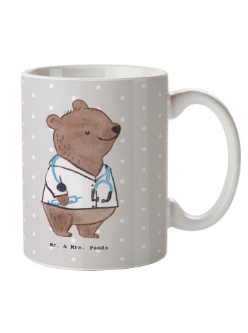 Mr. & Mrs. Panda Teetasse Arzt Herz ohne Spruch in Grau Pastell