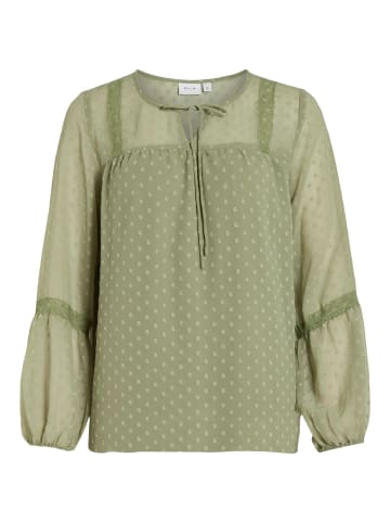 Vila Langarmbluse in Oil Green