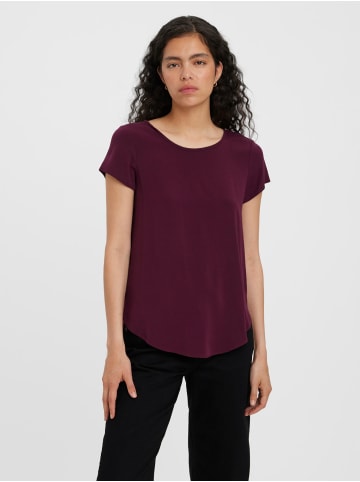 Vero Moda Langes Basic T-Shirt Kurzarm Top Einfarbiges Oberteil VMBECCA in Braun-2