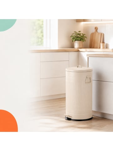 relaxdays Mülleimer in Beige - 40 Liter